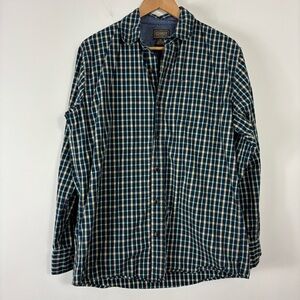 Schmidt Long Sleeve Button Up Mens M Check Plaid Collared Classic Durable Cotton